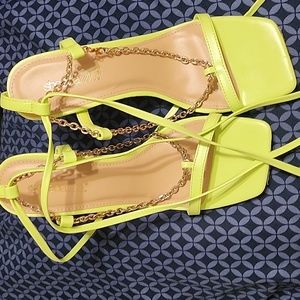Lime heels clear heel